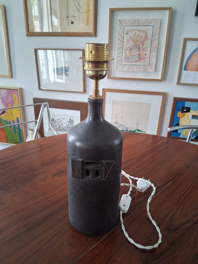 Lampe en céramique vintage signée, Antiquités & Art, Envoi