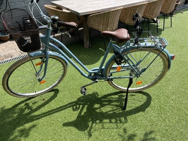 Stads Fiets 520 laag frame jeansblauw - ELOPS, Velgrem, 47 tot 50 cm, Versnellingen, Zo goed als nieuw