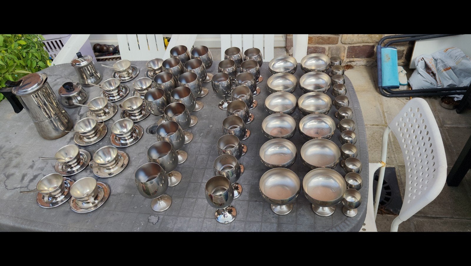 service complet inox AMC vintage, Enlèvement