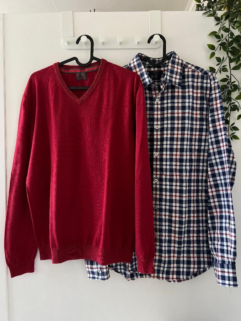Set Pull + hemd Esprit M, Vêtements | Hommes, Pulls & Vestes, Rouge, Comme neuf, Enlèvement, Esprit