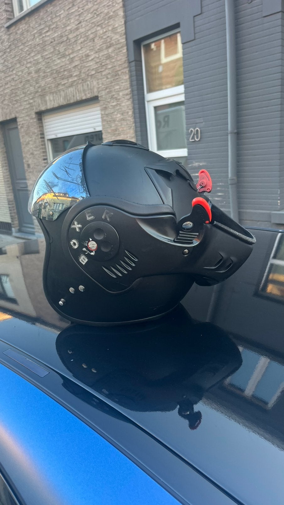 Helm boxer, Fietsen en Brommers, Brommerhelmen, Ophalen, Zo goed als nieuw