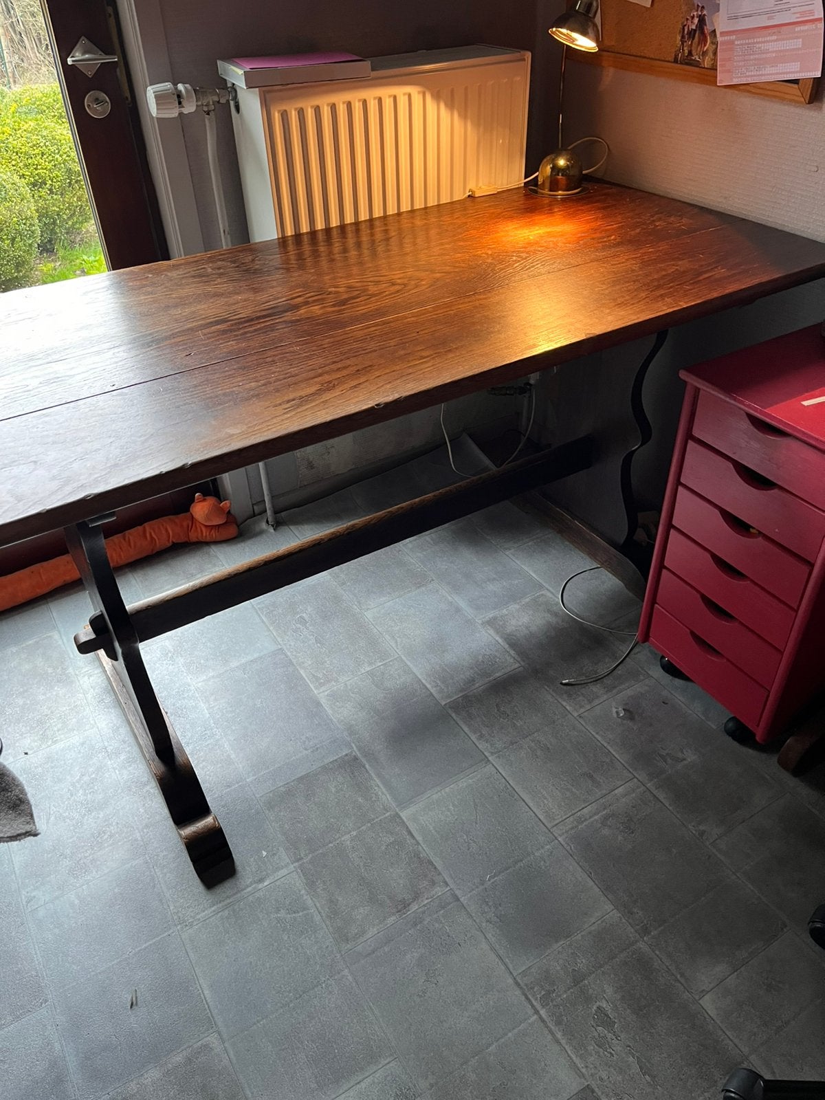 Grande table de bureau en bois massif –, Enlèvement