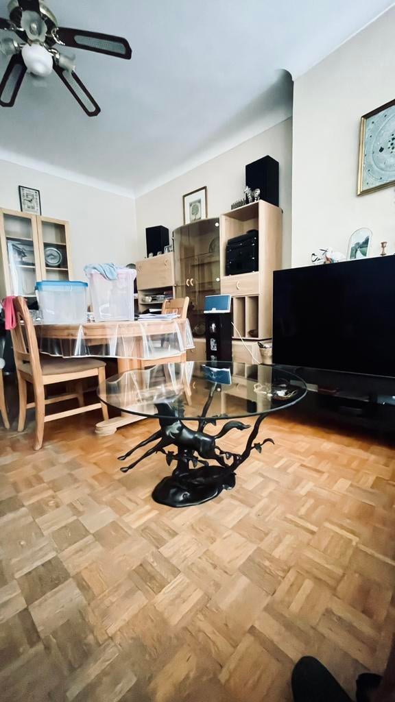 bronzen salontafel voor paarden;, Huis en Inrichting, Ophalen, Gebruikt, 50 tot 75 cm, Rond