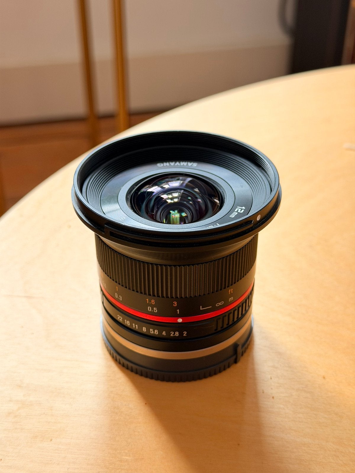 Samyang 12 mm f2 voor E-mount, Ophalen of Verzenden, Zo goed als nieuw, Samyang