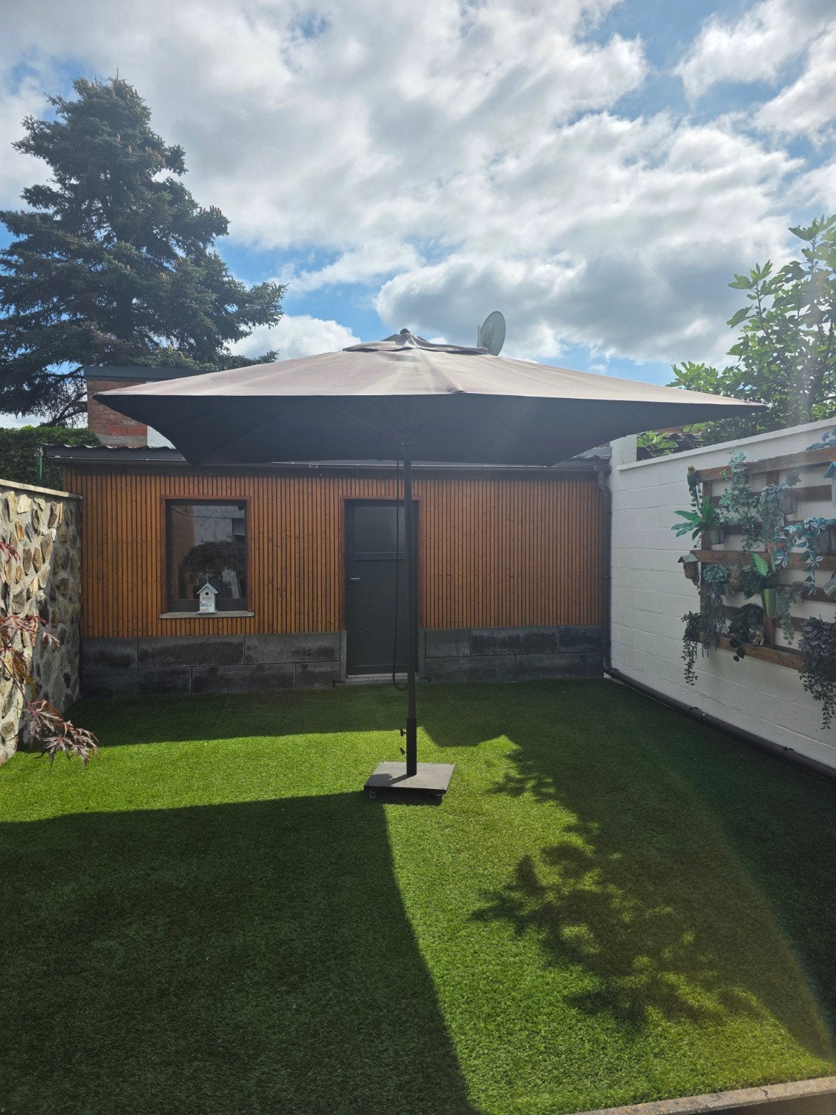parasol met verrijdbare voet, Ophalen
