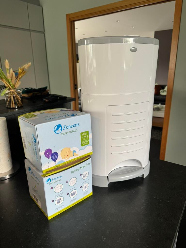 Korbell Nappy Bin Classic Luieremmer Wit + 8 navullingen, Enlèvement, Comme neuf