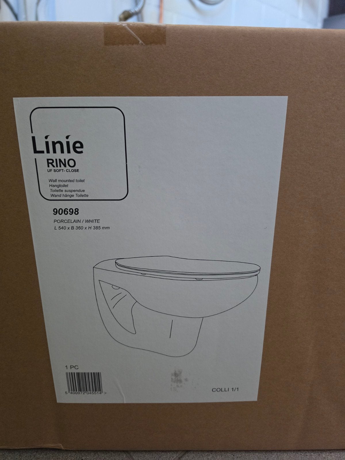 hangtoilet wc Linie Rino soft close nieuw, Bricolage & Construction, Enlèvement, Neuf, Toilettes