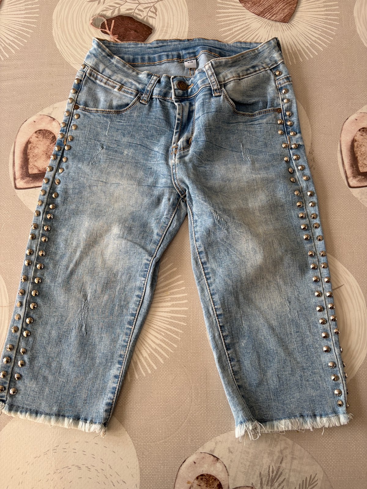 Jean bermuda bleu Regular à rivets – Taille S / 36, Enlèvement ou Envoi, Comme neuf, Bleu