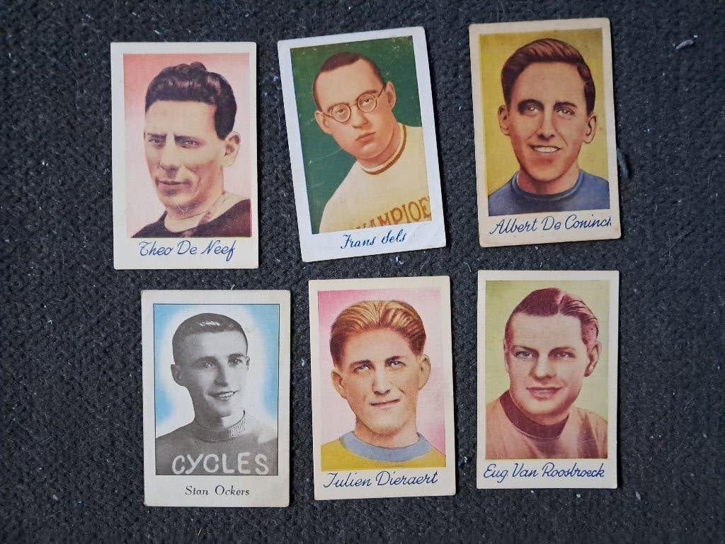 6 chromo's wielrenners de Beukelaar, Envoi, Utilisé, Gravure