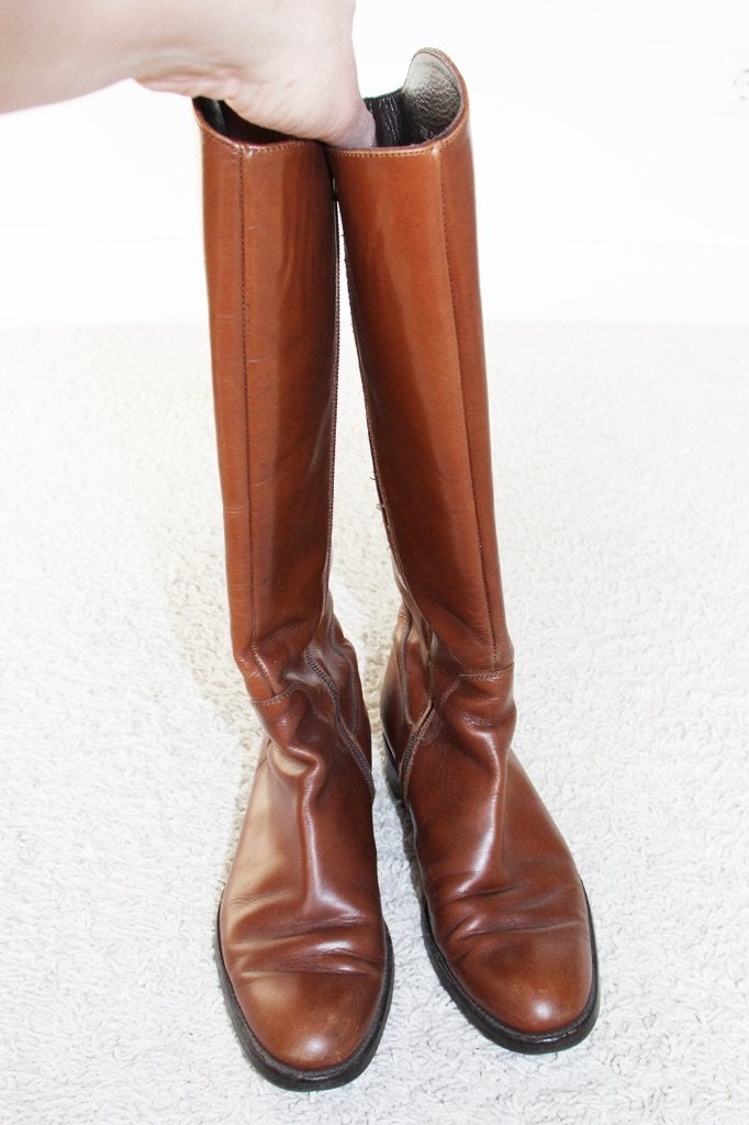 Belles bottes Olav en cuir marron s8 (taille 36) €30, -, Comme neuf, Brun, Bottes hautes, Olav