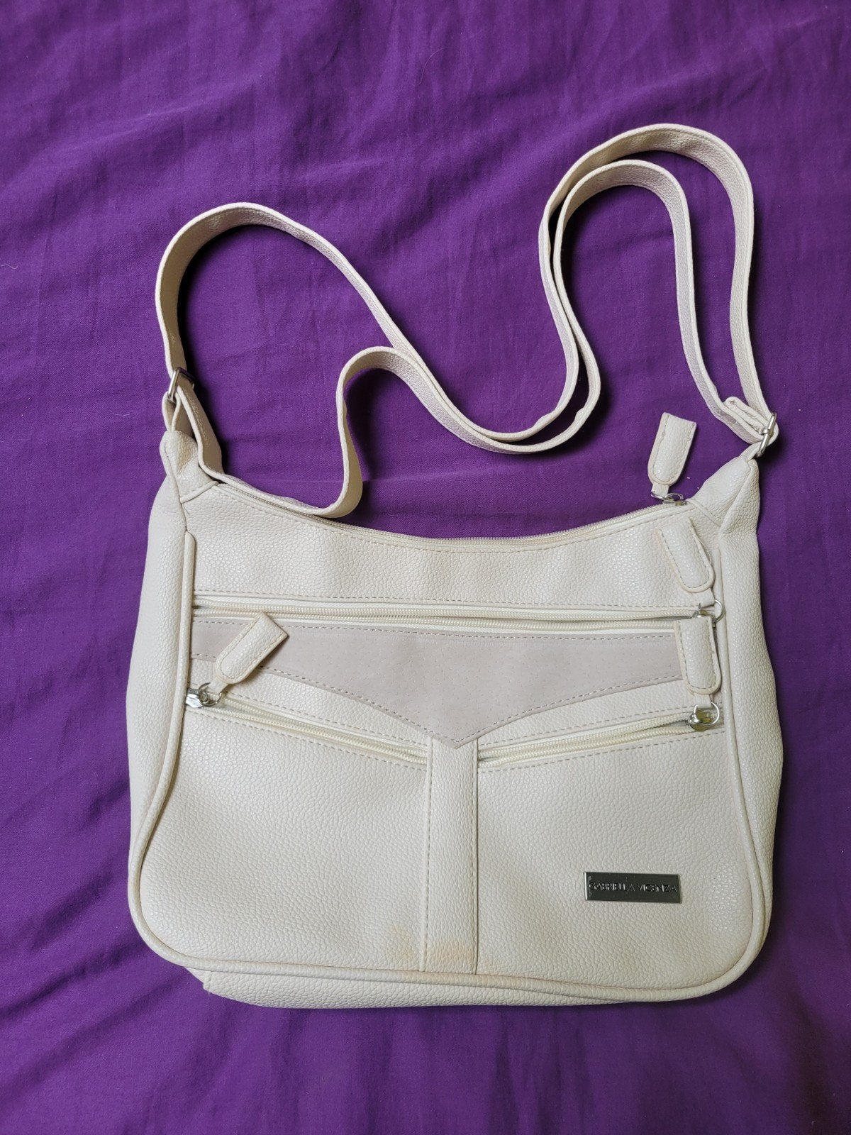 Gabriella Vicenza Beige Schoudertas / Crossbody Bag – Veel V, Ophalen of Verzenden, Zo goed als nieuw, Wit, Handtas