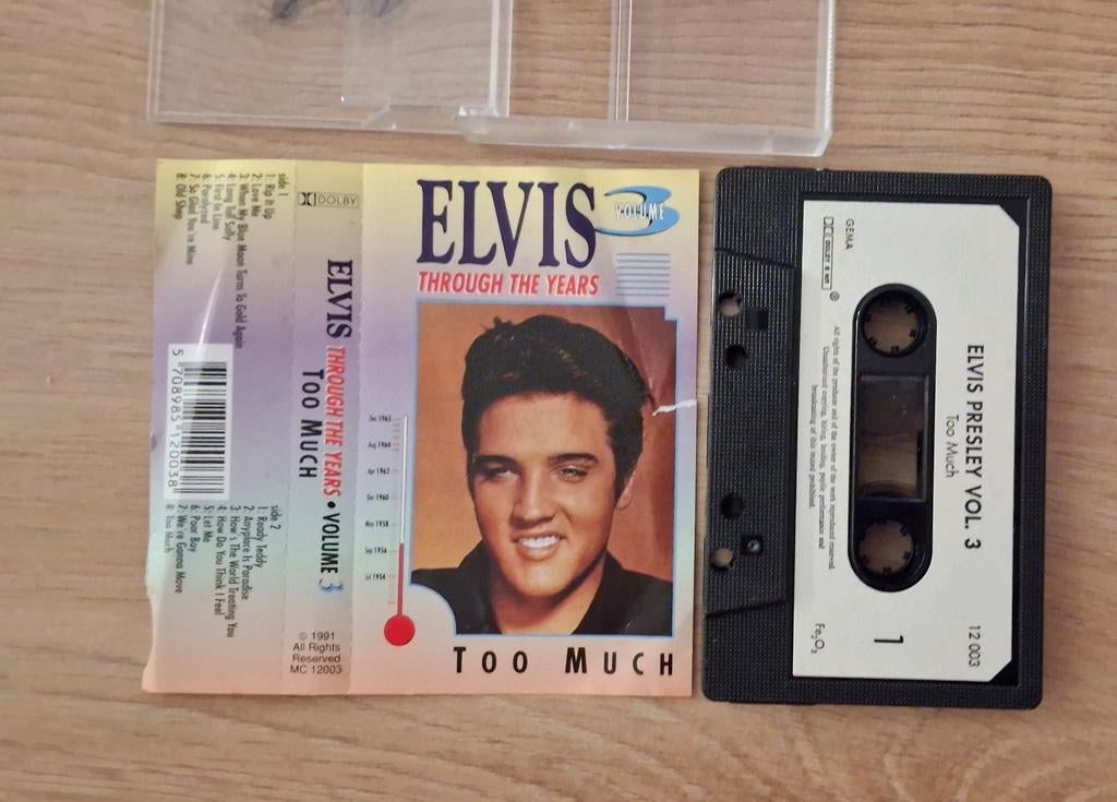 Vintage muziek cassette 1991 Elvis Presley vol 3 Too Much, Cd's en Dvd's, Cassettebandjes, Ophalen of Verzenden, Zo goed als nieuw
