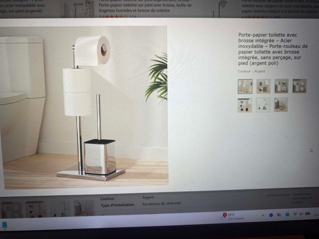 Toiletrolhouder met geïntegreerde borstel, Huis en Inrichting, Badkamer | Badtextiel en Accessoires, Ophalen of Verzenden, Zo goed als nieuw