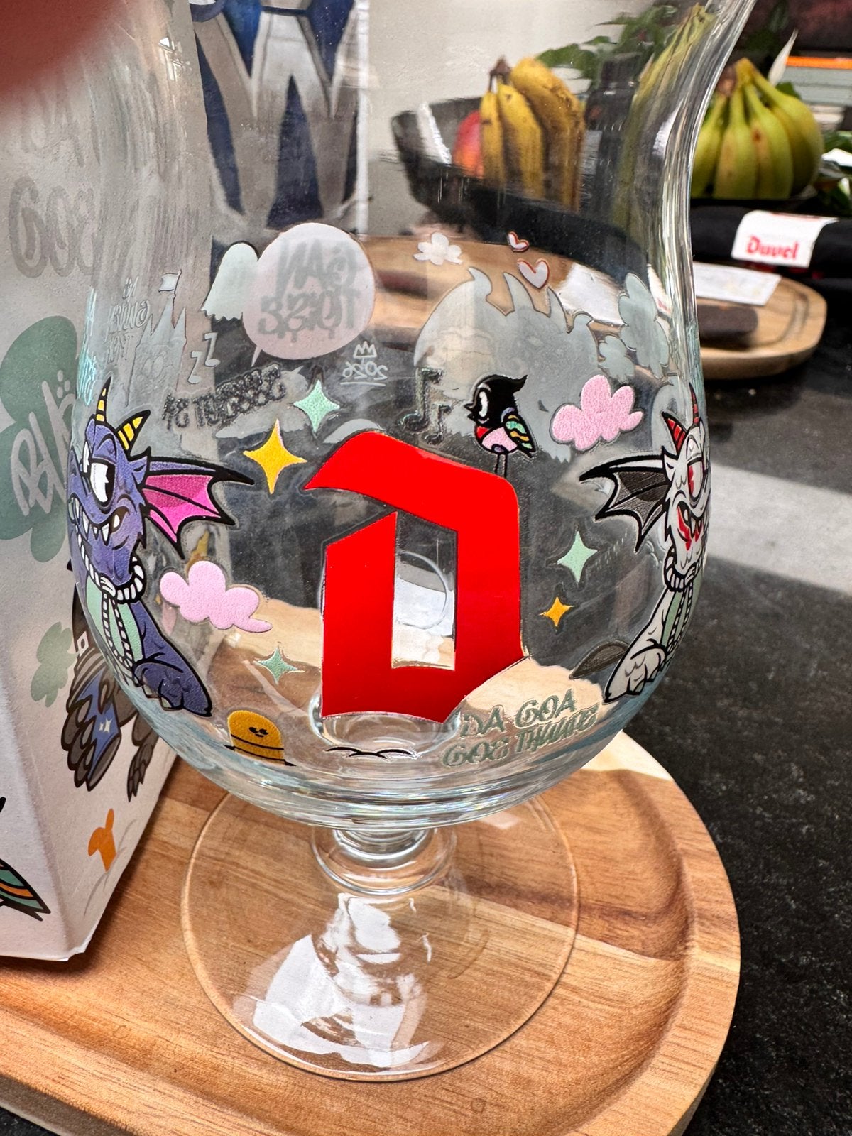 Duvelglas gentsche fieste, Verzamelen, Glas en Drinkglazen, Ophalen, Zo goed als nieuw