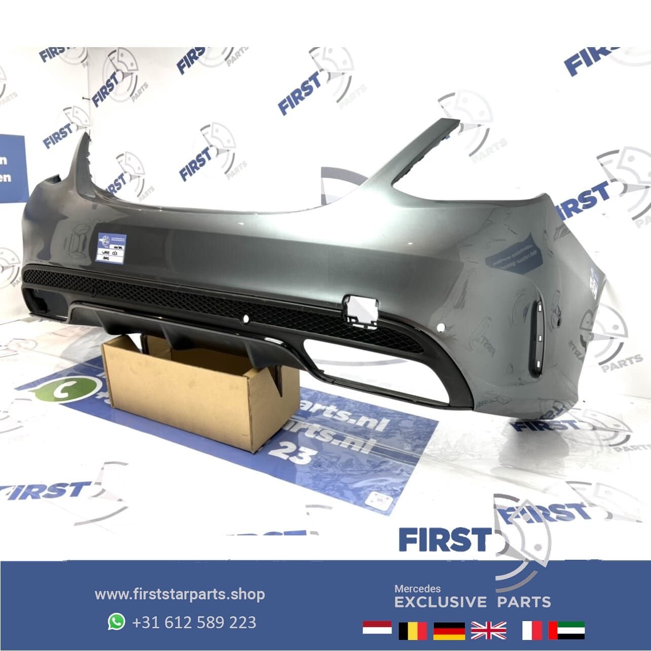 W205 C63 AMG ACHTERBUMPER + DIFFUSER GRIJS PRE-FACELIFT ORIG, Arrière, Utilisé, -, -