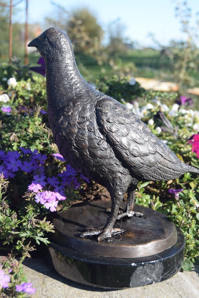 Superbe perdrix en bronze sur socle en marbre, Enlèvement ou Envoi, Bronze
