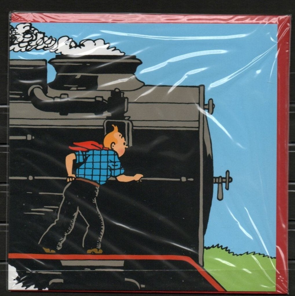 Carte postale double : Tintin - Train, Enlèvement