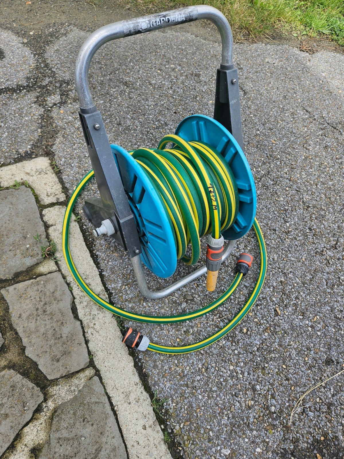 Tuinslang op haspel Gardena L= 17+2 m in Houthalen gebruikt, Ophalen, Tuinslang