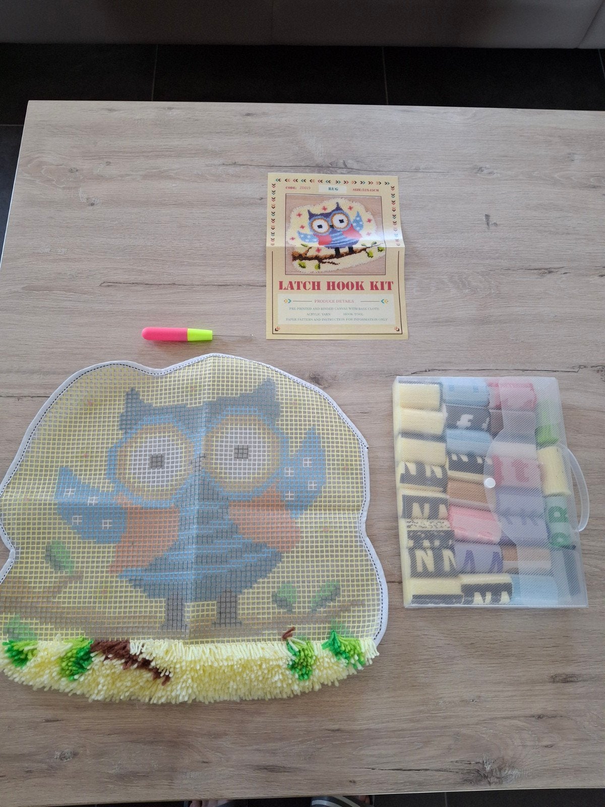 Smyrna doek met uiltje., Ophalen of Verzenden
