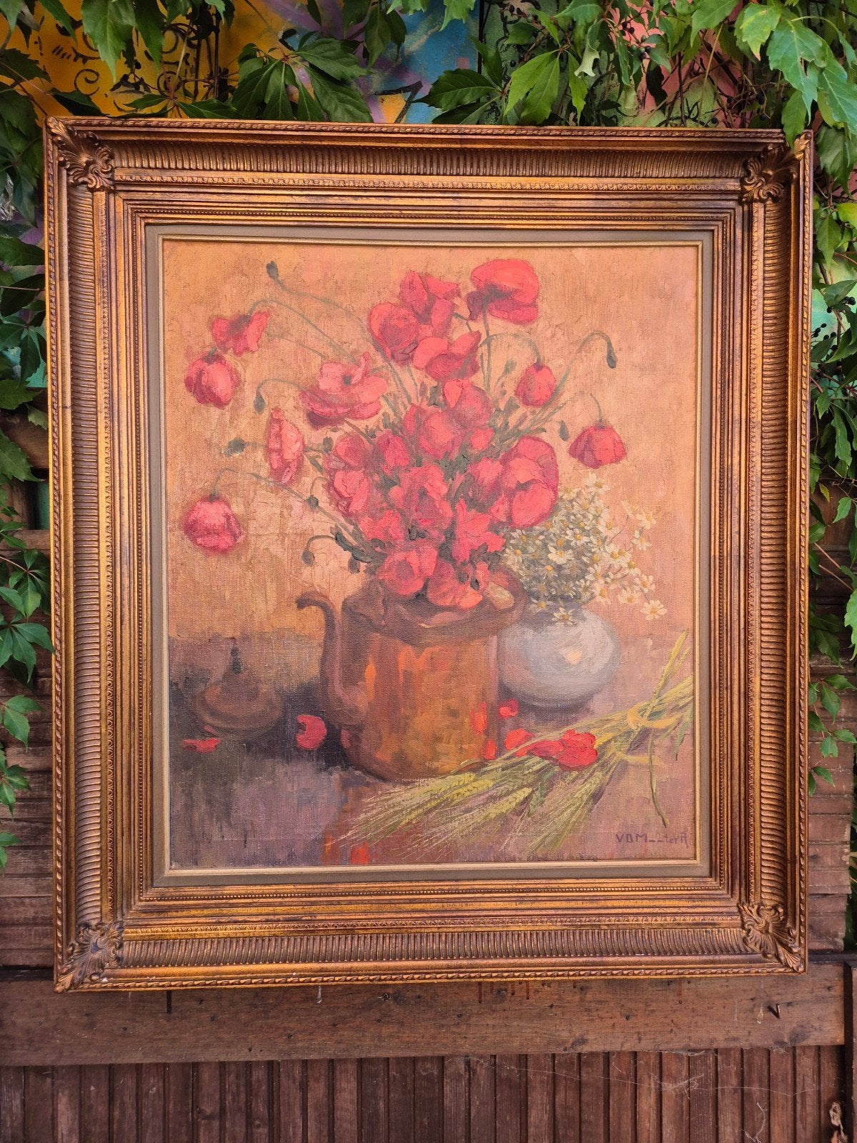 van de Mooter A. stilleven bloemen in vaas. groot formaat, Enlèvement, Fleurs