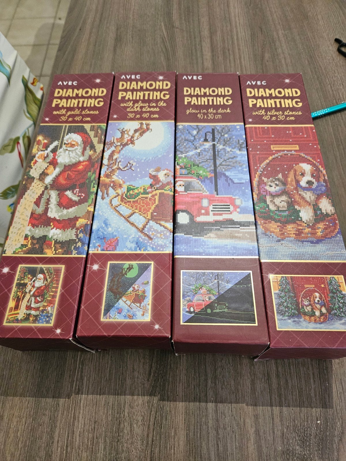 diamond paintings kerst 4 stuks 4  euro per stuk, Ophalen