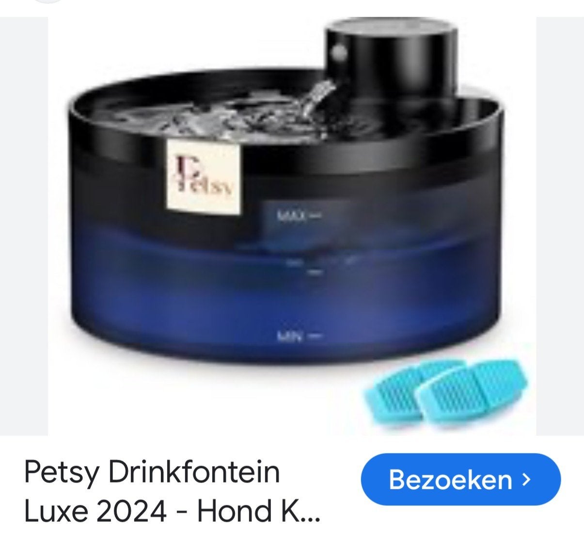 petsy drinkfontein voor hond of kat, Ophalen, Zo goed als nieuw