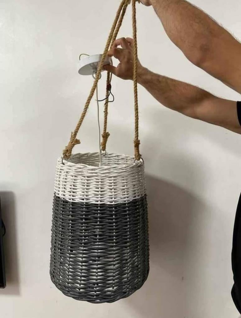 Prachtige rieten hanglamp, Huis en Inrichting, Lampen | Lampenkappen, Ophalen