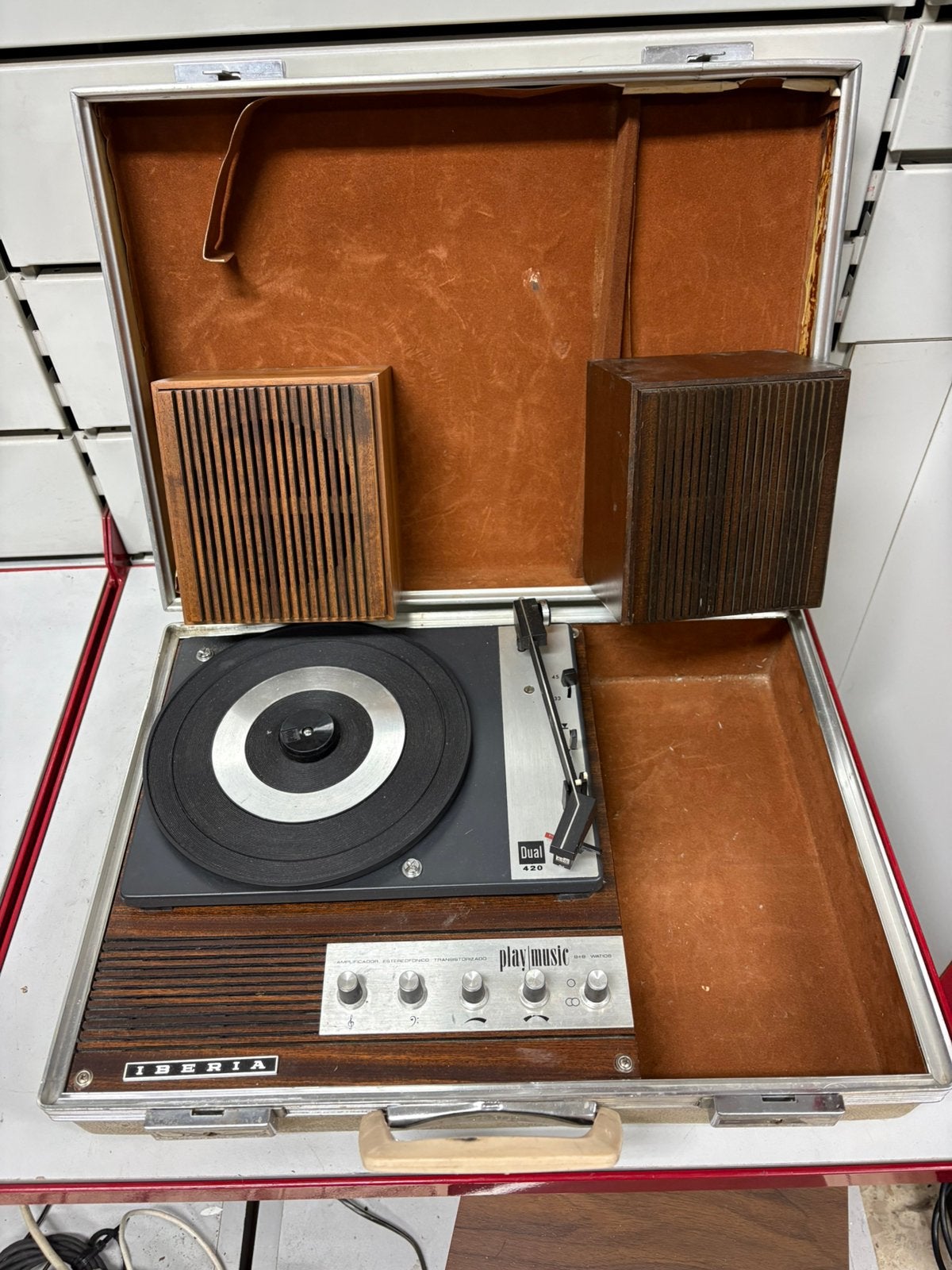Tourne-disque Valise IBERIA Playmusic - Platine DUAL 420, TV, Hi-fi & Vidéo, Tourne-disques, Utilisé, Tourne-disque, Dual, Enlèvement ou Envoi
