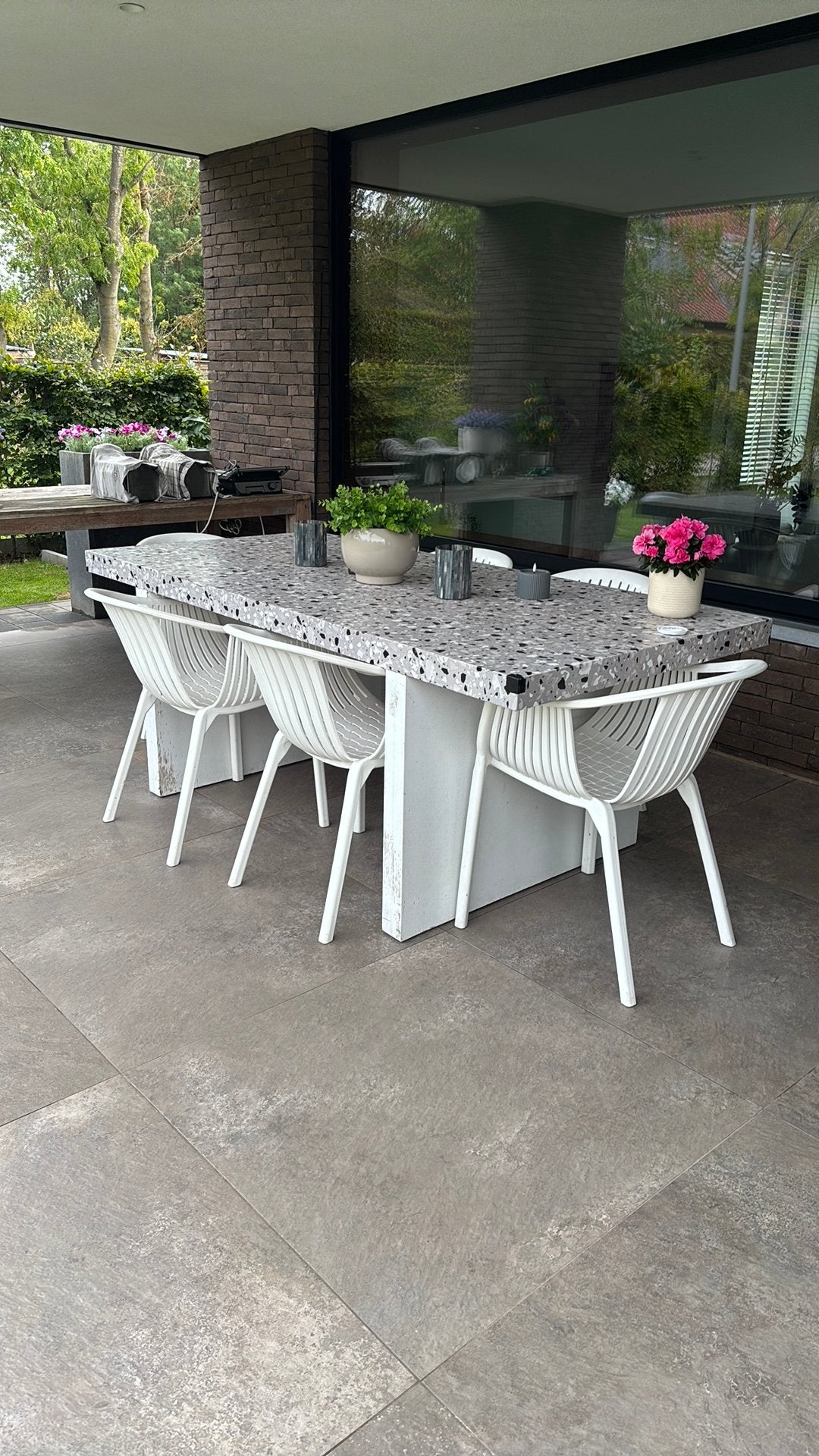 Gratis tuintafel 2m op 95 cm, Tuin en Terras, Ophalen, Gebruikt, Eettafel, 6 zitplaatsen