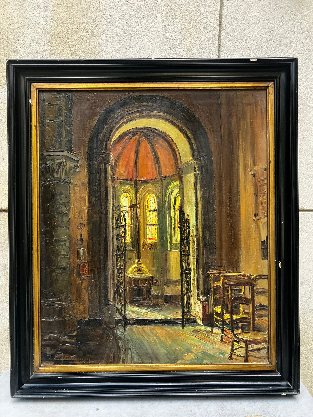 Kunstschilderij olieverf ACHIEL PLATTEAU (Rollegem)73x60cm, Antiquités & Art, Autres sujets, Encadré, Peinture à l'huile, Enlèvement