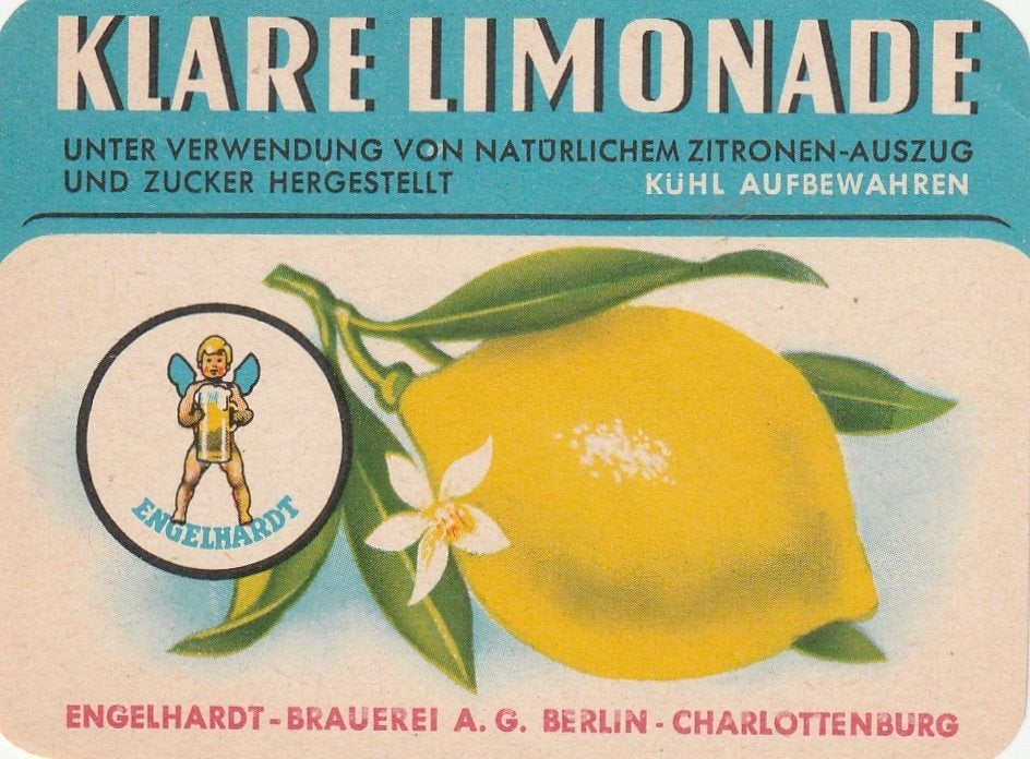 oud (bier)etiket Duitsland Engelhardt Klare Limonade, Collections, Marques de bière, Envoi, Neuf, Autres types, Autres marques