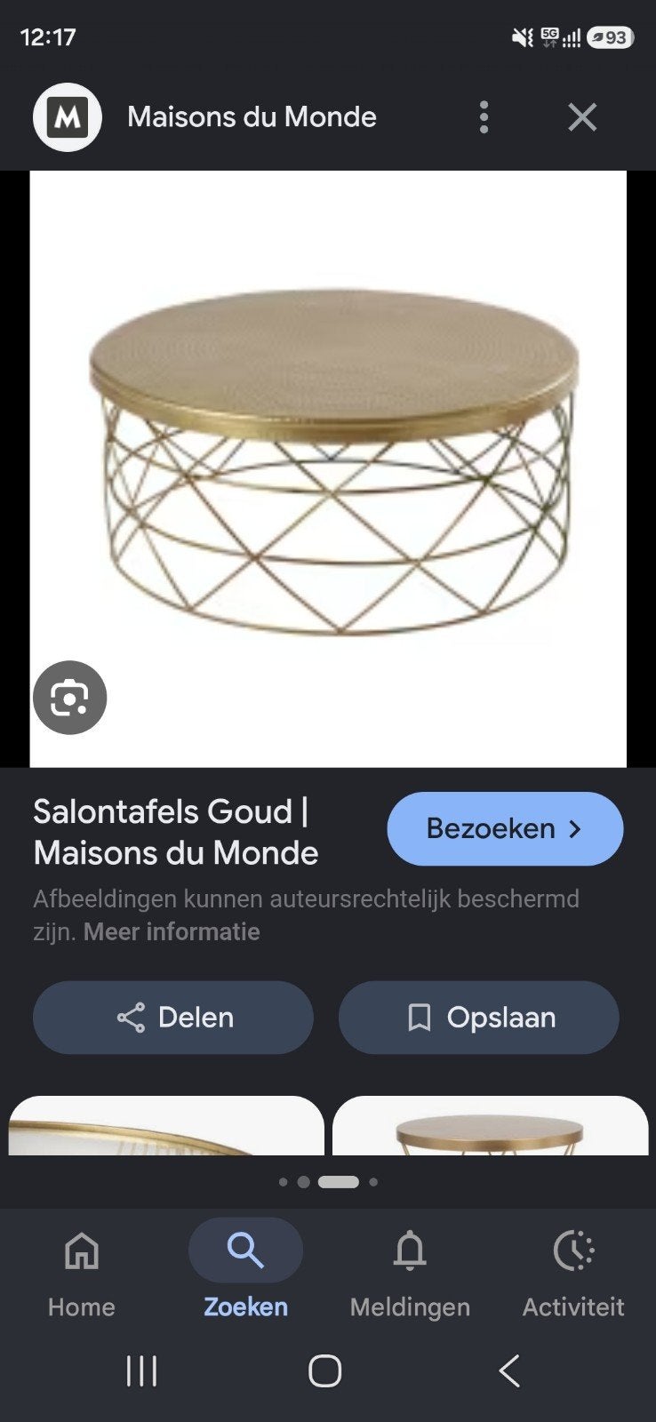 Salontafel, Huis en Inrichting, Tafels | Salontafels, Ophalen, Gebruikt, Rond, 50 tot 100 cm
