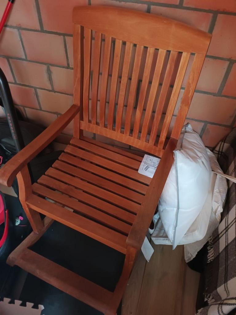 Fauteuil à bascule en bois de teck, Maison & Meubles, Chaises, Enlèvement