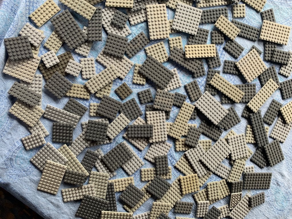LEGO: SUPERLOT GRIJZE GRONDPLAATJES, Ophalen of Verzenden, Gebruikt, Grondplaat, Lego