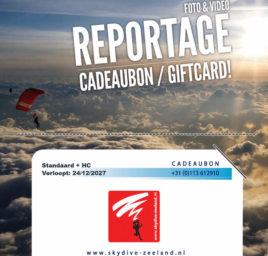 Cadeaubon tandemsprong Zeeland, Eén persoon, Cadeaubon, Overige typen