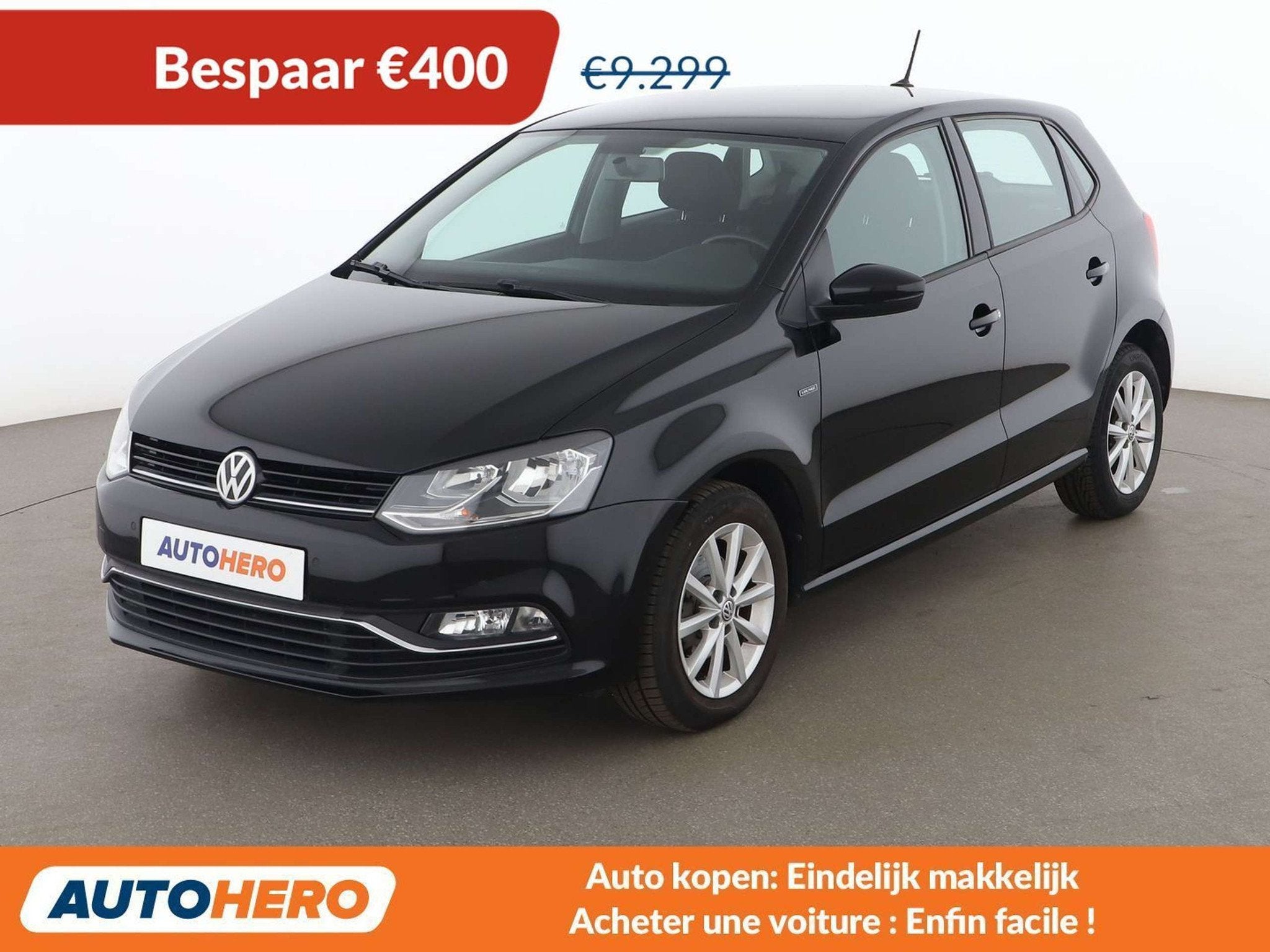 Volkswagen Polo 1.2 TSI Advance BlueMotion Tech (bj 2016), Auto's, Voorwielaandrijving, Stof, Gebruikt, Zwart
