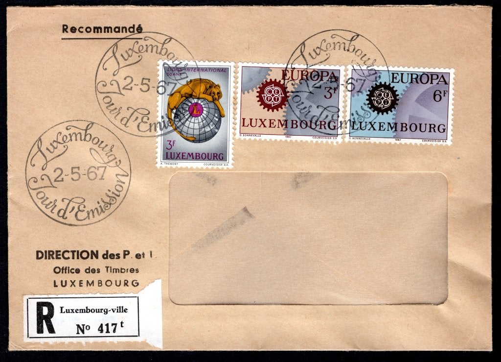 LUXEMBOURG Yt. 699/701 FDC 1967, Envoi, Luxembourg, Affranchi