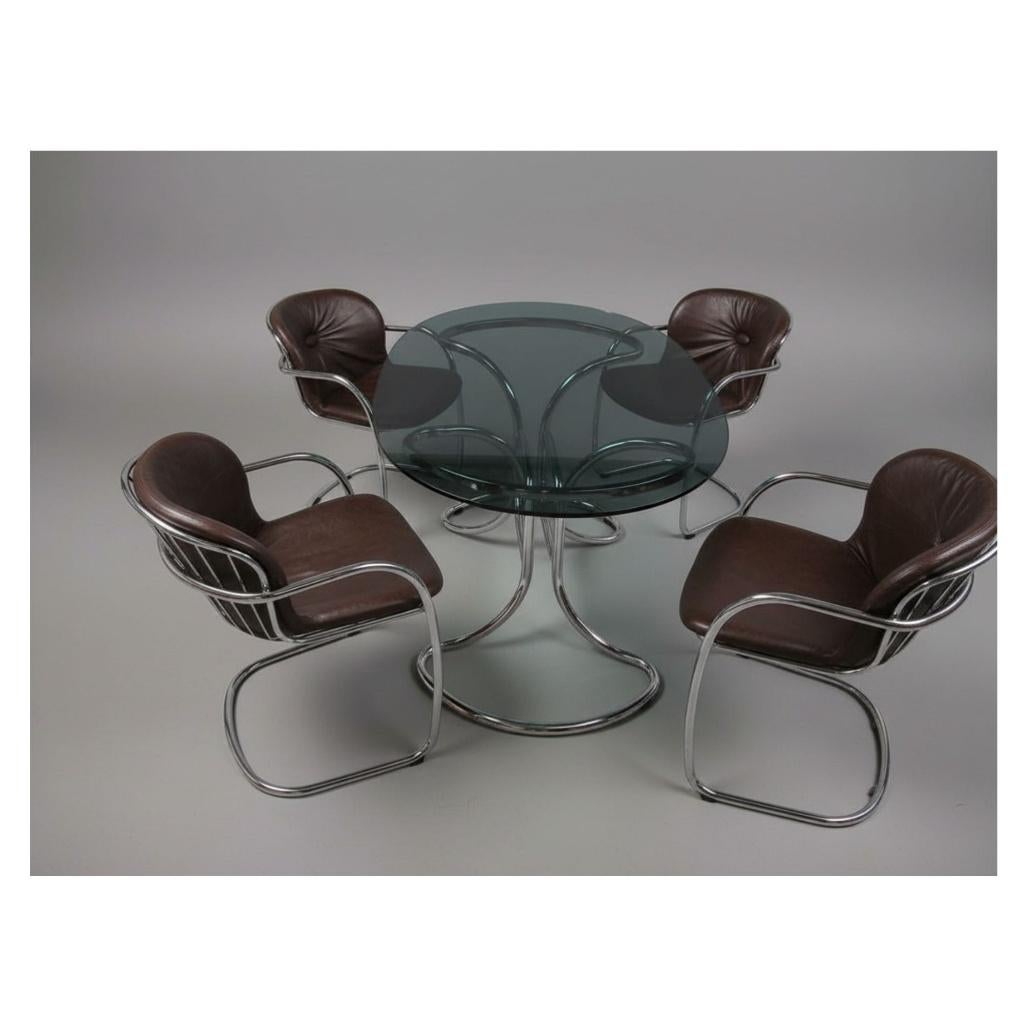 Gastone Rinaldi eetkamer set vintage, Enlèvement, Utilisé, Vintage mid century, 4 à 6 chaises