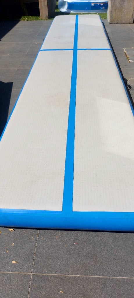 Airtrack 5m  1m x 15cm, Ophalen, Gebruikt, Blauw, Materiaal