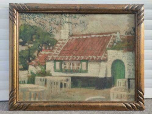 huile sur toile signe alfred wallecan, Ophalen of Verzenden, Doek