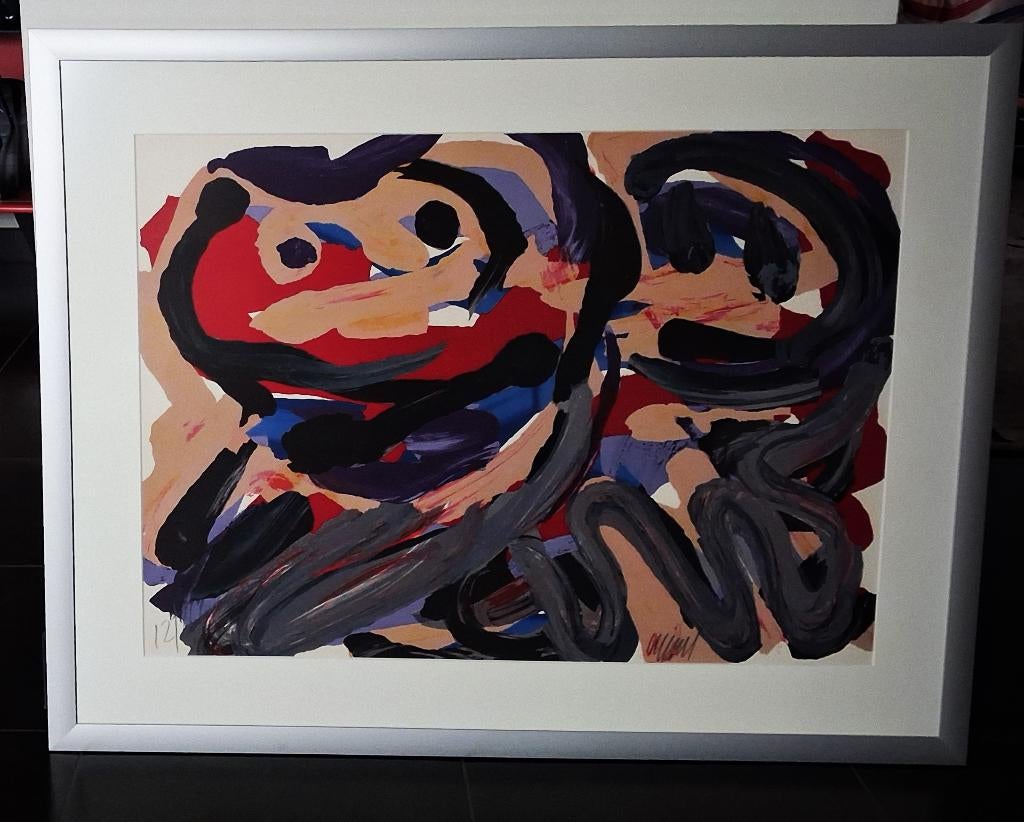 Karel Appel 'Happy Battle'(nieuw gelijst), Ophalen of Verzenden