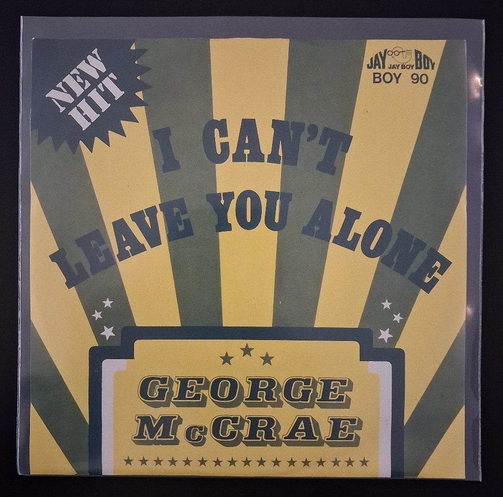 7" George McCrae - I Can't Leave You Alone (JAY BOY 1974), CD & DVD, R&B et Soul, 7 inch, Utilisé, Envoi