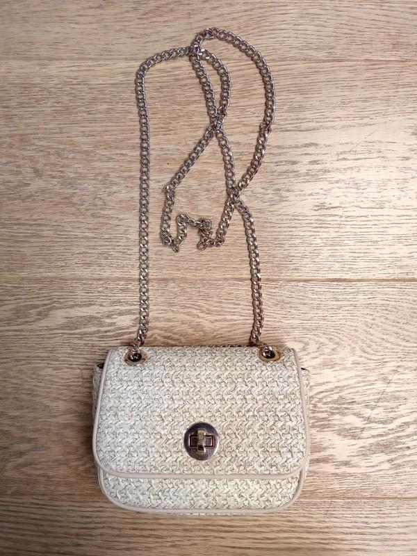 sac à main beige avec chaîne d'or, Enlèvement, Utilisé, Beige, Sac à main