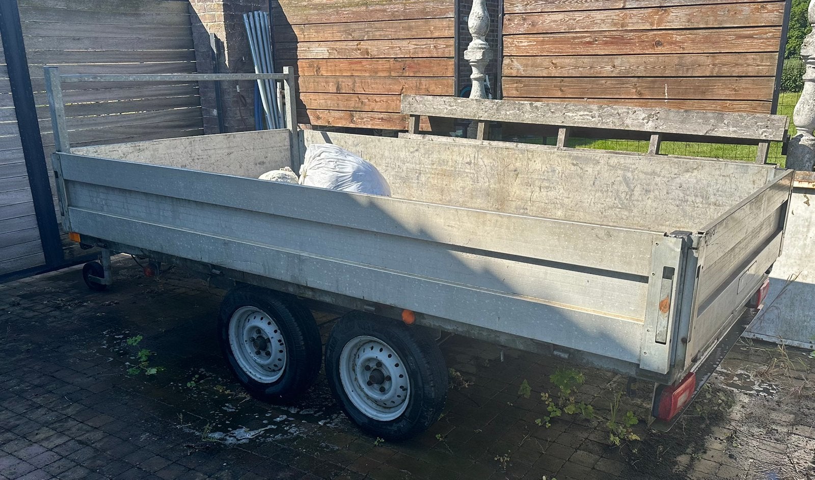 Waroquier 1600kg geremde aanhanger (aluminium dubbelassig), Auto diversen, Aanhangers en Bagagewagens, Gebruikt, Ophalen