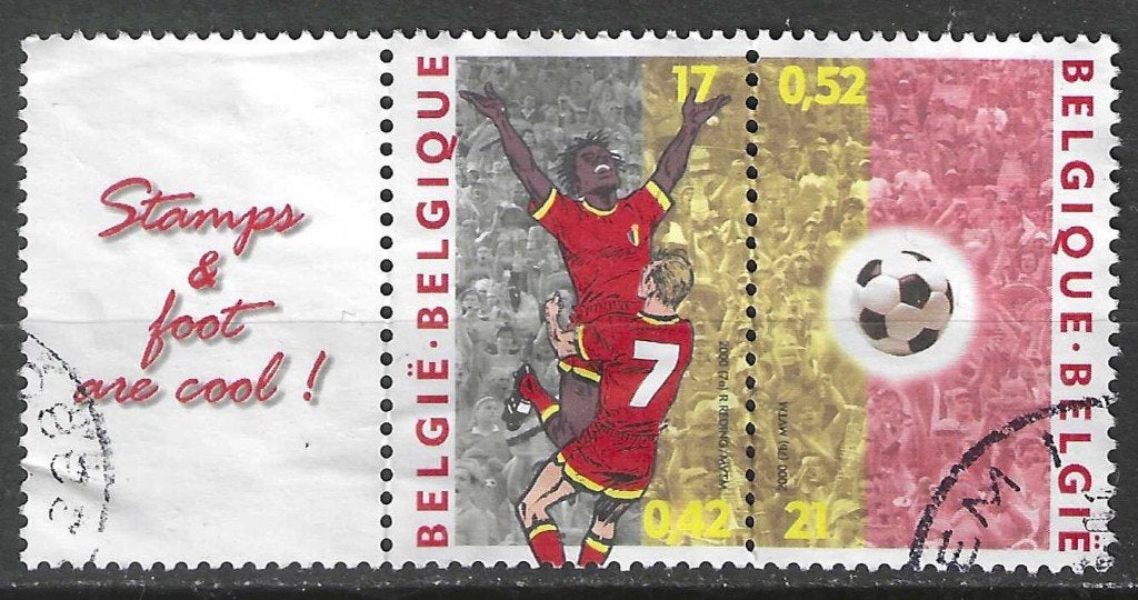 Belgique 2000 - Yvert 2891-2892 /OBP 2892B - Football (ST), Timbres & Monnaies, Envoi, Affranchi, Oblitéré, Sport