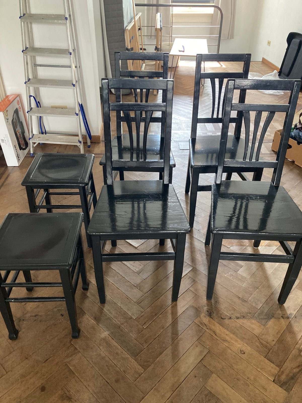 Chaises + tabourets, Maison & Meubles, Chaises, Enlèvement, Bois, Noir, Cinq, Six Chaises ou plus