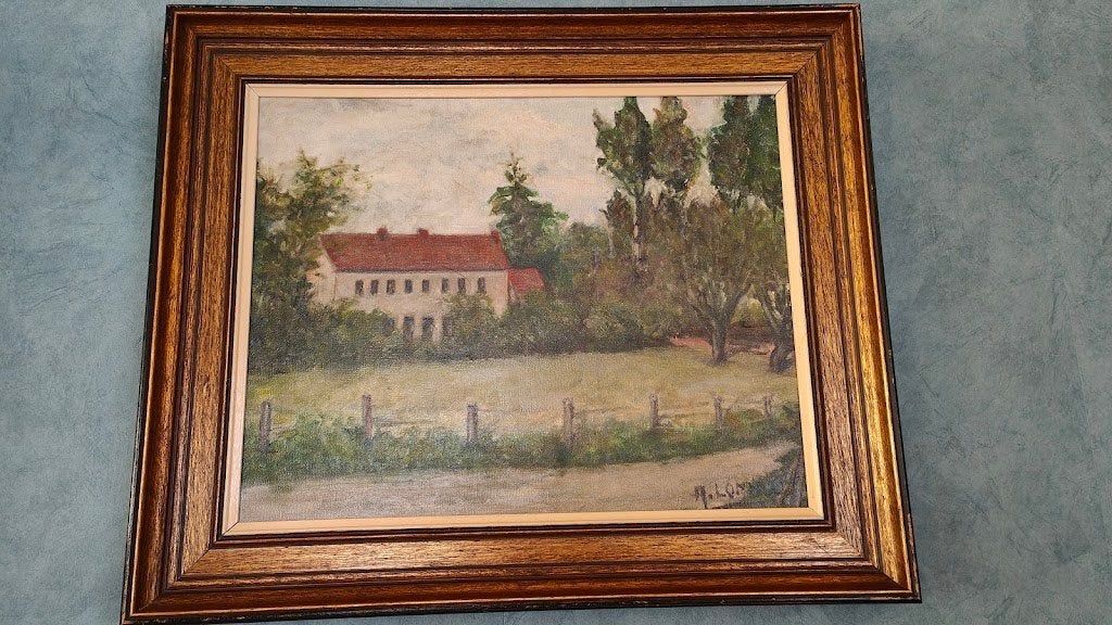 Lot de 2 peintures A.Lomré, Paysage, Enlèvement, Réaliste, Toile