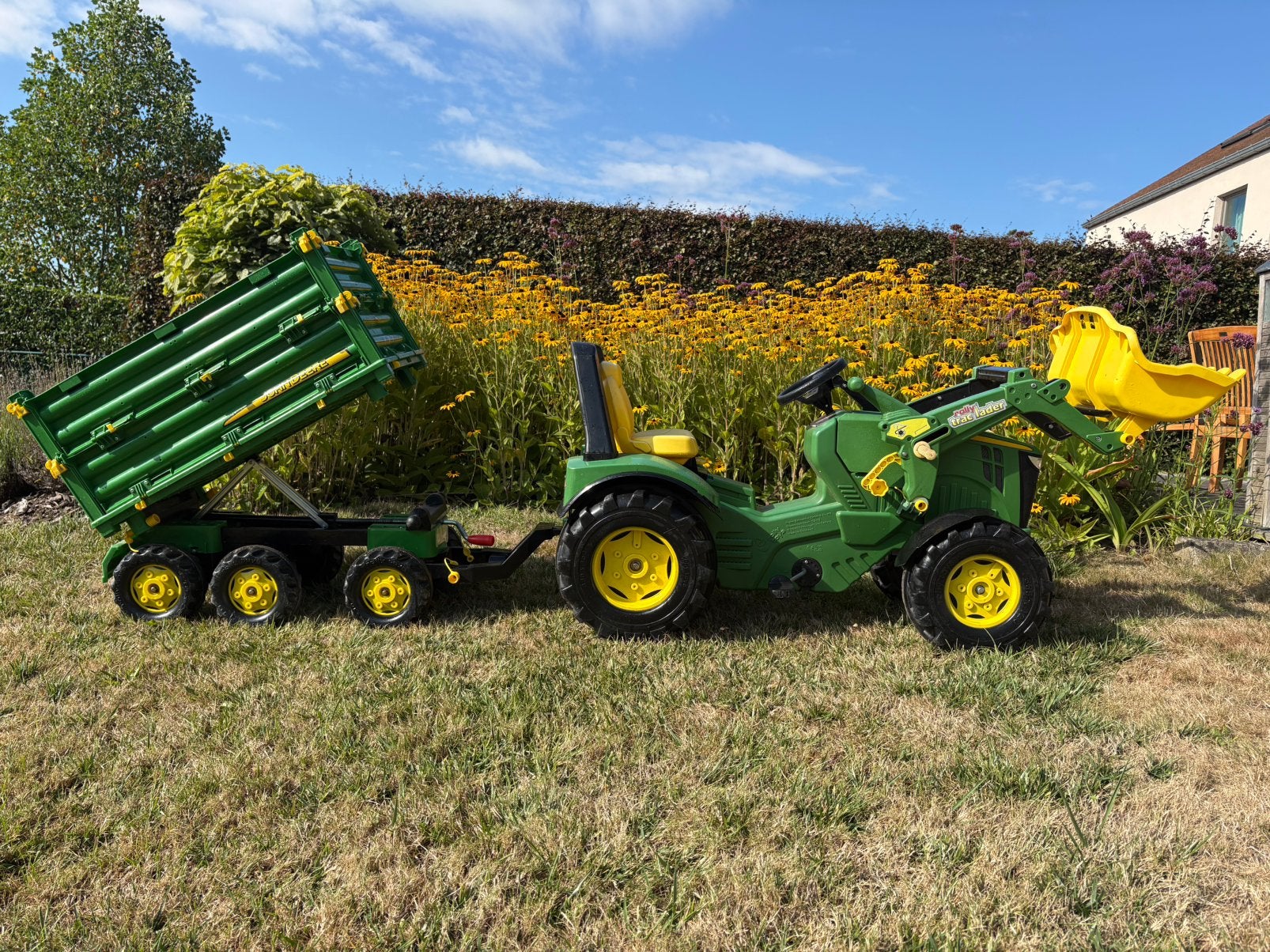 tractor John Deete Vootlader Kipkar 3-asser, Ophalen, Gebruikt, Trapvoertuig