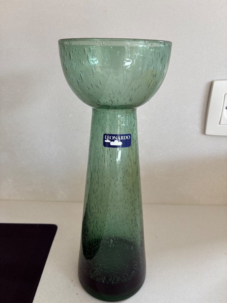Vaas Leonardo, Huis en Inrichting, Ophalen, 25 cm, Groen, Glas