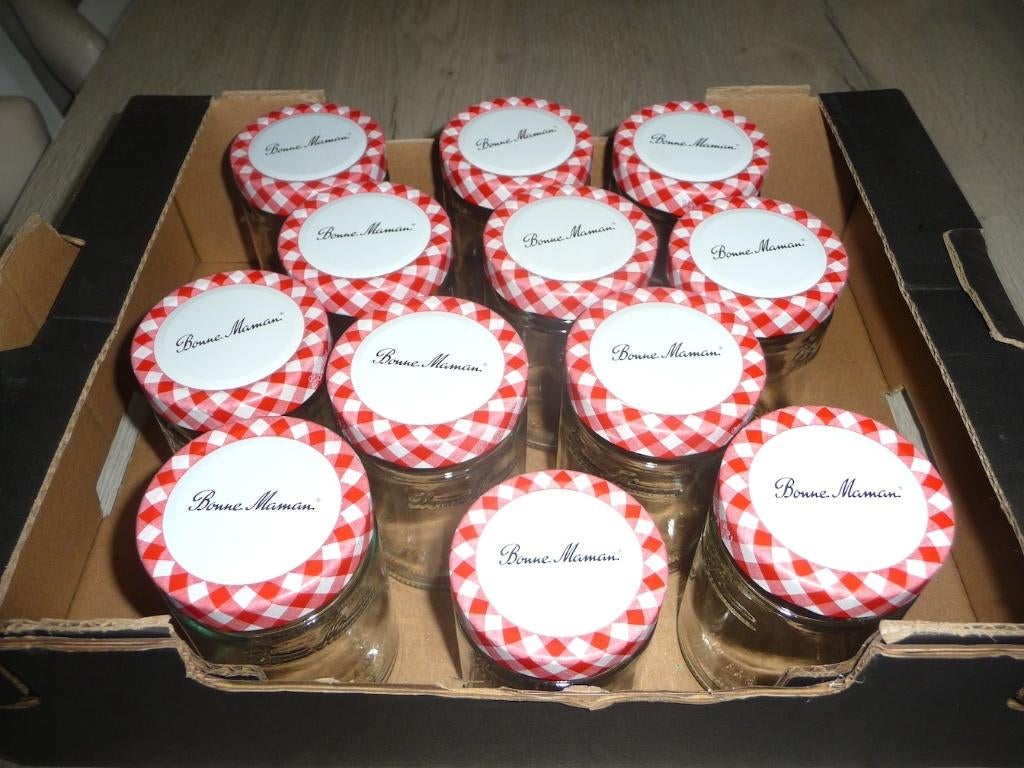 Chocopotten Bonne Maman 360 gr (13 + 1 stuks), Ophalen of Verzenden, Zo goed als nieuw, Glas, Pot, Bus of Blik
